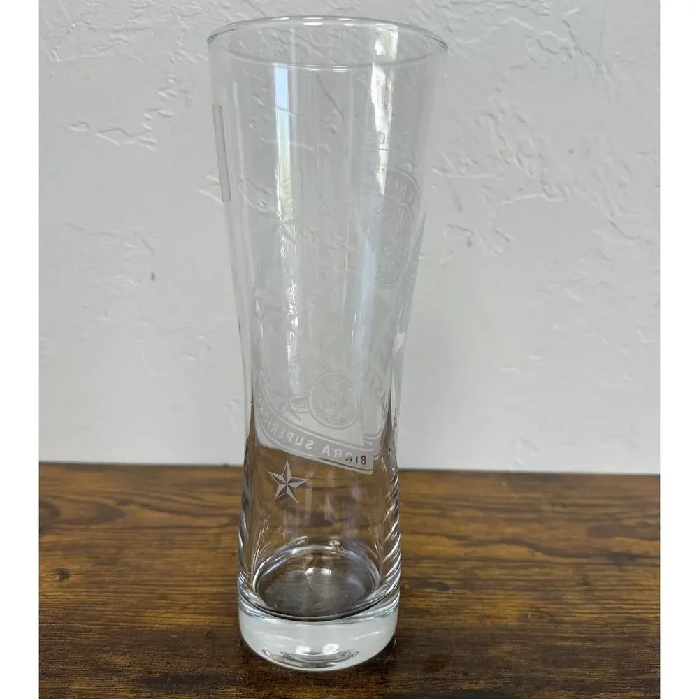 Peroni Nastro Azzurro Birra Superiore Italian Embossed Tall Beer Glass 0.4L